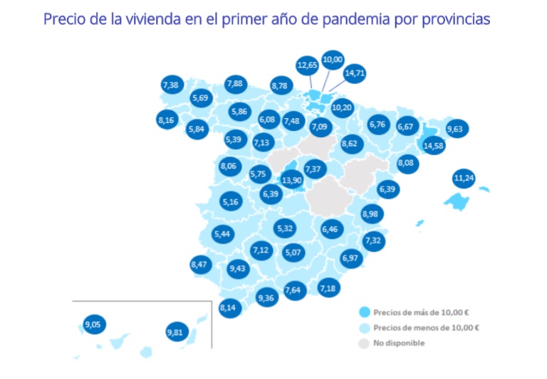 En un año de pandemia los precios del alquiler se abaratan un -3,6% en España