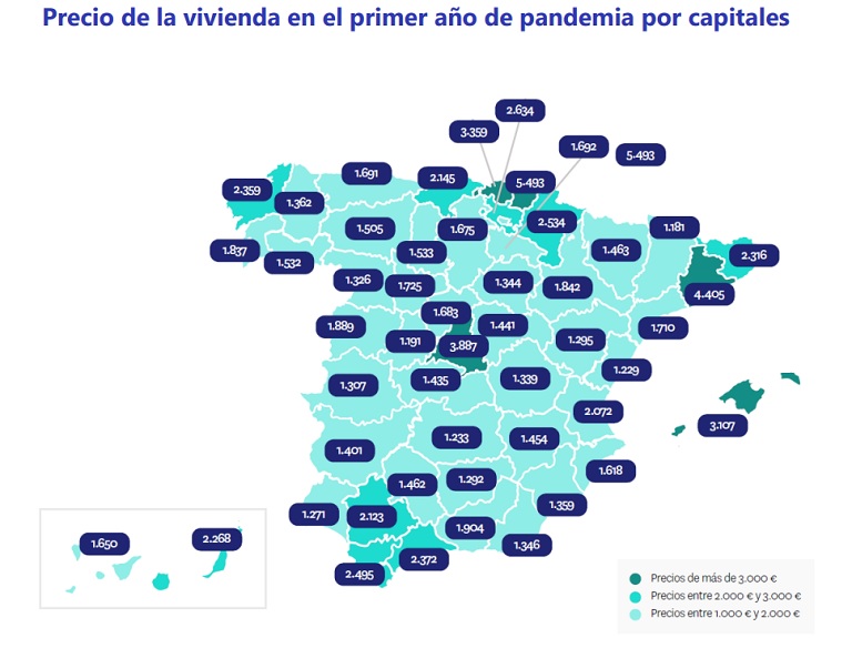 En un año de pandemia los precios de la vivienda se encarecen un 2,9% en España