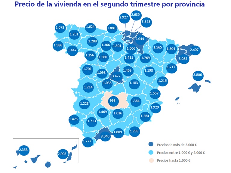 El precio de la vivienda en Canarias alcanza el precio máximo tras la burbuja de 2007
