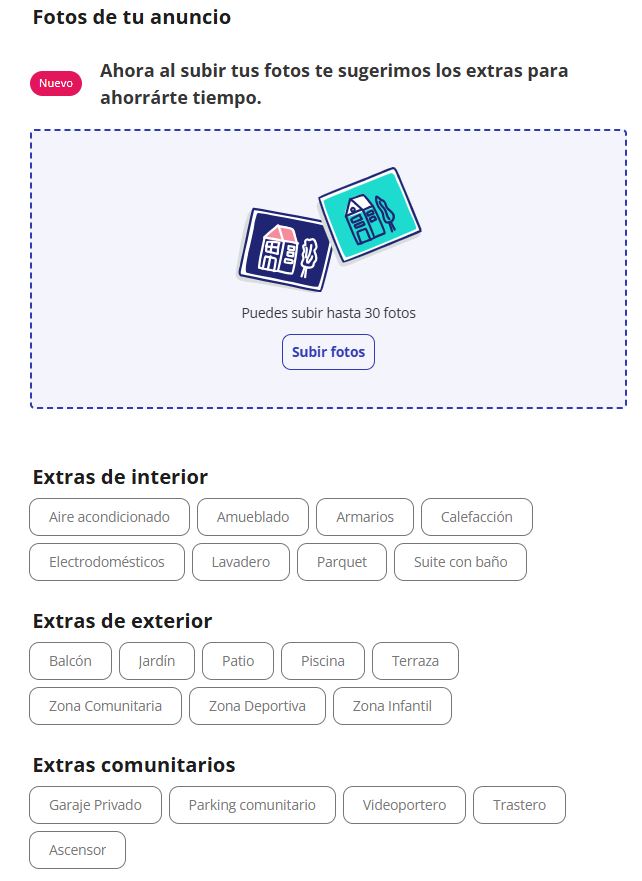 funcionalidad de sugerencias automáticas para facilitar la venta de inmuebles 